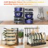 Pot and pan organizer, Pot Lid Holders & Pan Rack, Multiple DIY methods 8 tier pot racks, adjustable kitchen organization and storage for pots and pan