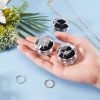 40pcs Black Clear Plastic Ring Boxes Crystal Earrings Jewelry Storage Boxes Display Organizer Case With Foam Insert