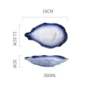 Japanese Cuisine Restaurant Vintage Creative Ceramic Kiln Tableware (Option: 7.5Snow Blue)