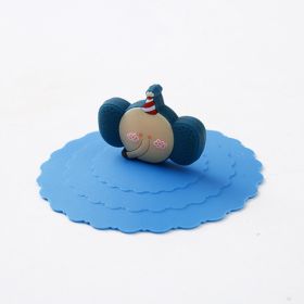 1pc Creative Silicone Cup Cover With Leak-proof And Dustproof Design; Suitable For Ceramic Tea Cup And Water Cup; Sealed Bowl Lid For Multi-purpose Us (Color: Blue + Elephant)