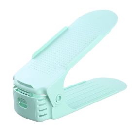10pcs Plastic Adjustable Shoe Rack; Cabinet Shoe Storage Rack; Shoe Holder (Color: Light Green)