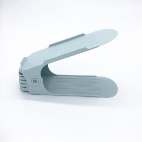 10pcs Plastic Adjustable Shoe Rack; Cabinet Shoe Storage Rack; Shoe Holder (Color: Light Blue)